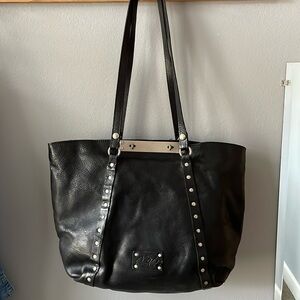 Patricia Nash black leather tote